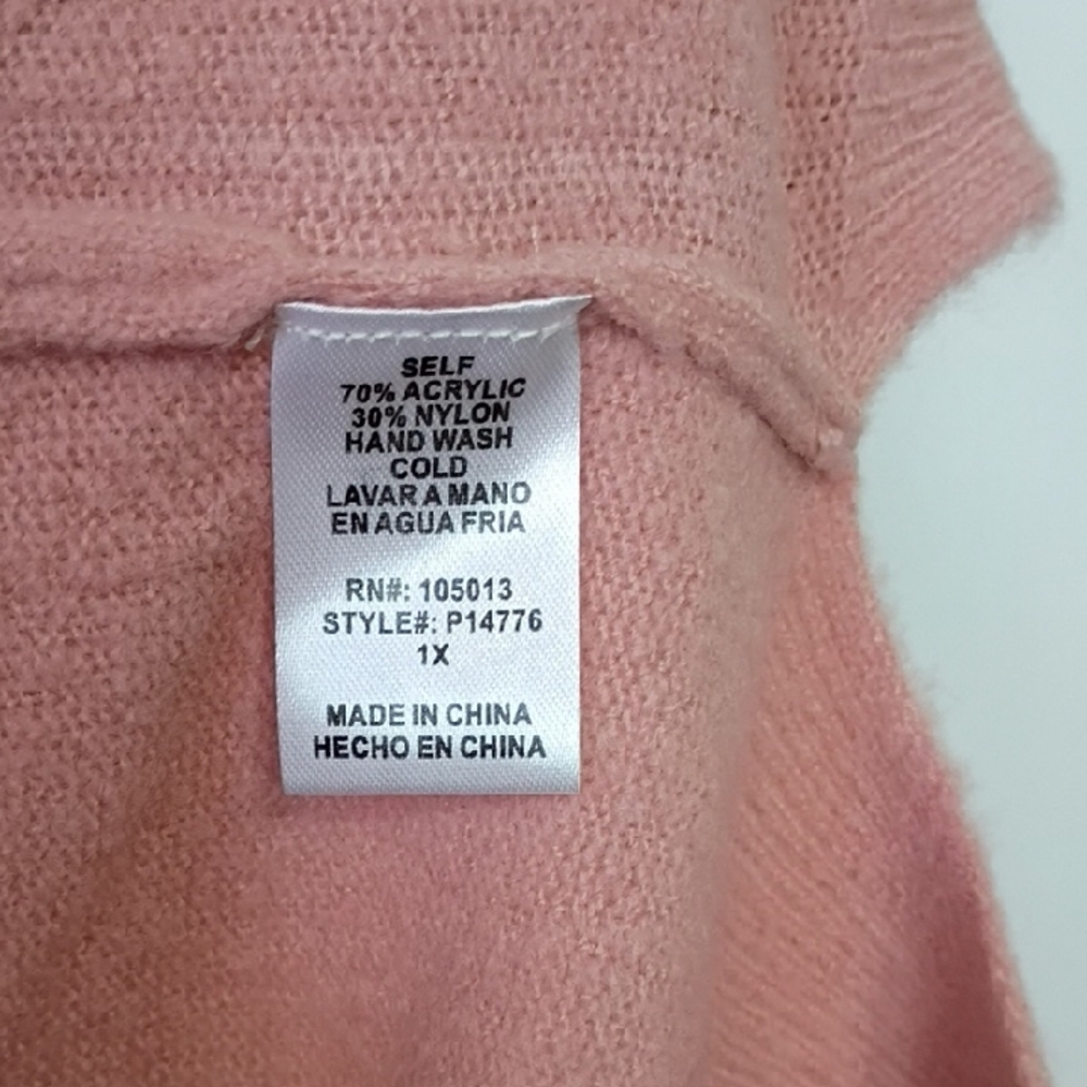 Andree By Unit Women’s Blush Pink Sweatshirt – Size 1X (NWT) - Picture 6 of 11